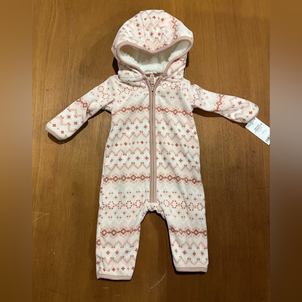 Baby Pink Fleece Jumpsuit